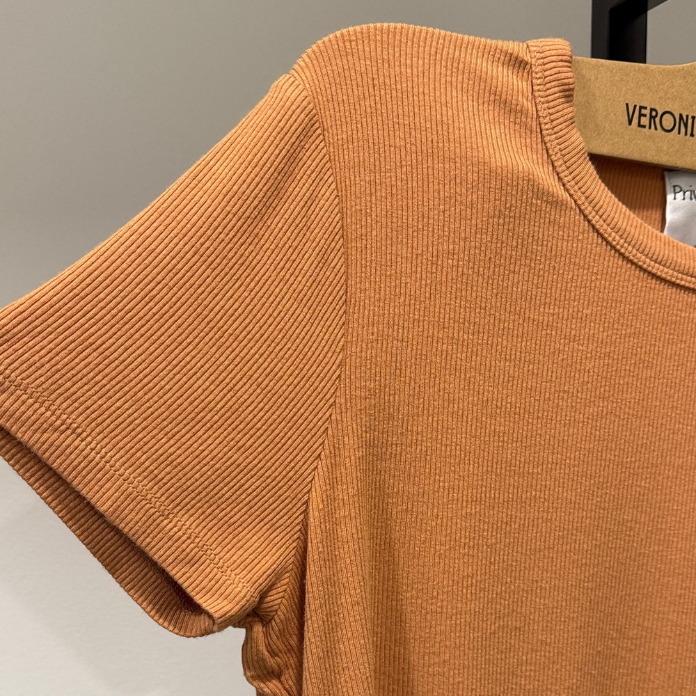 Privacy Please (Revolve) Nude Cropped Short Sleeve Tee - Picture 3 of 4